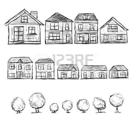 450x407 Drawn House House Design Drawing Easy - Easy Building Sketch