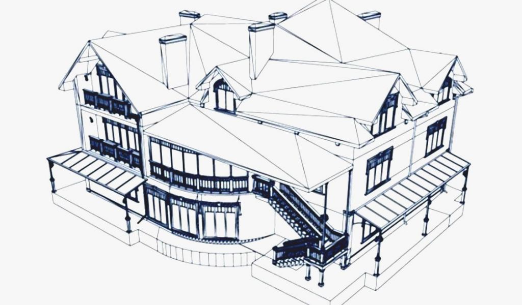 1024x600 3d Drawing Easy Beautiful How To Draw A 3d House Architecture - Easy Building Sketch