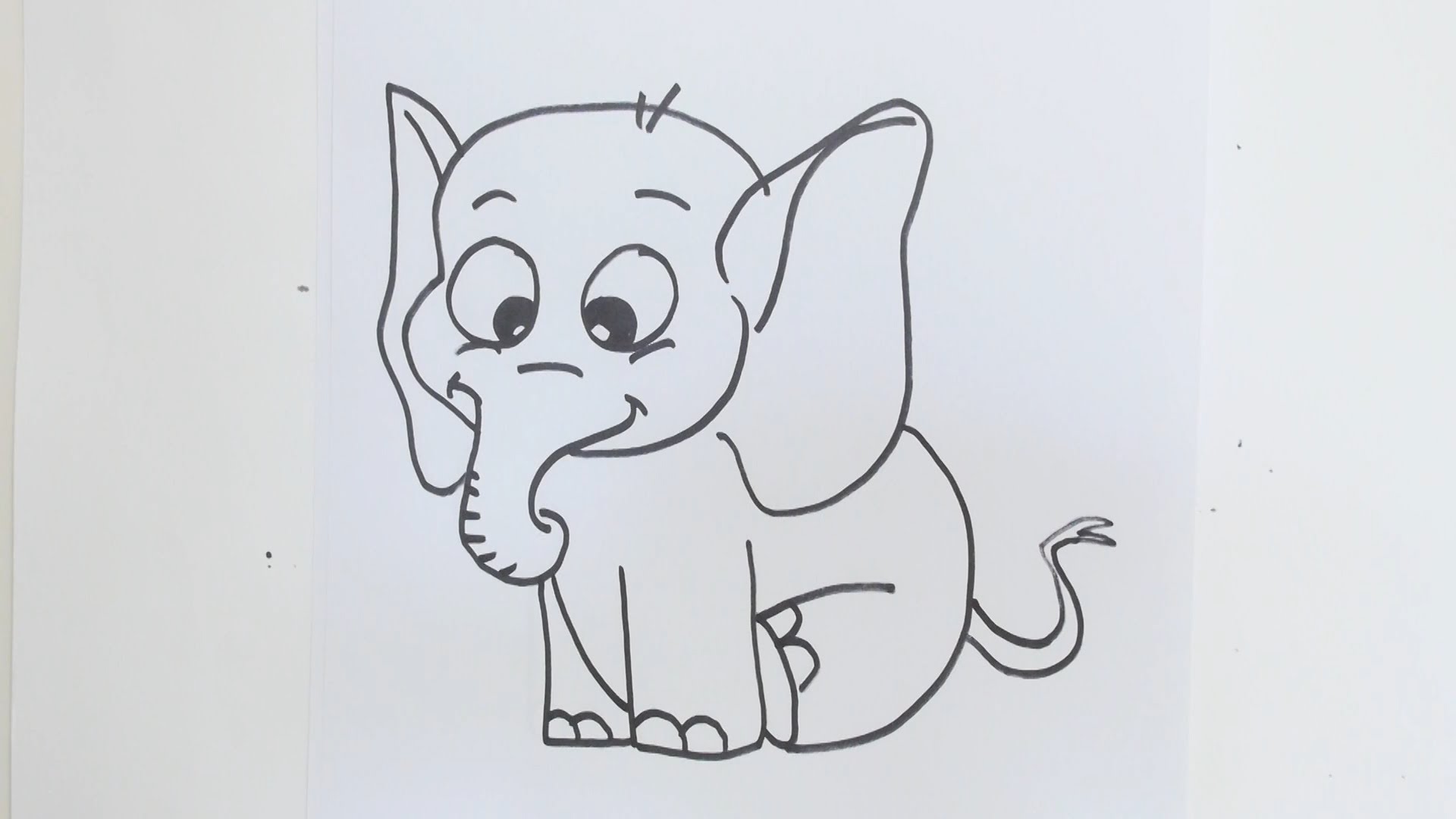 1920x1080 How To Draw Simple Cartoon Elephant - Easy Cartoon Sketches