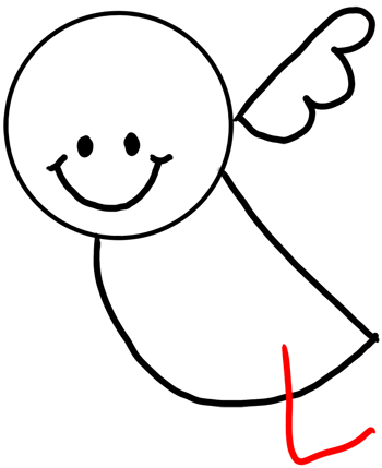 350x429 Drawing Cupid With Easy Step By Step Instructions For Preschoolers - Easy Cupid Sketch