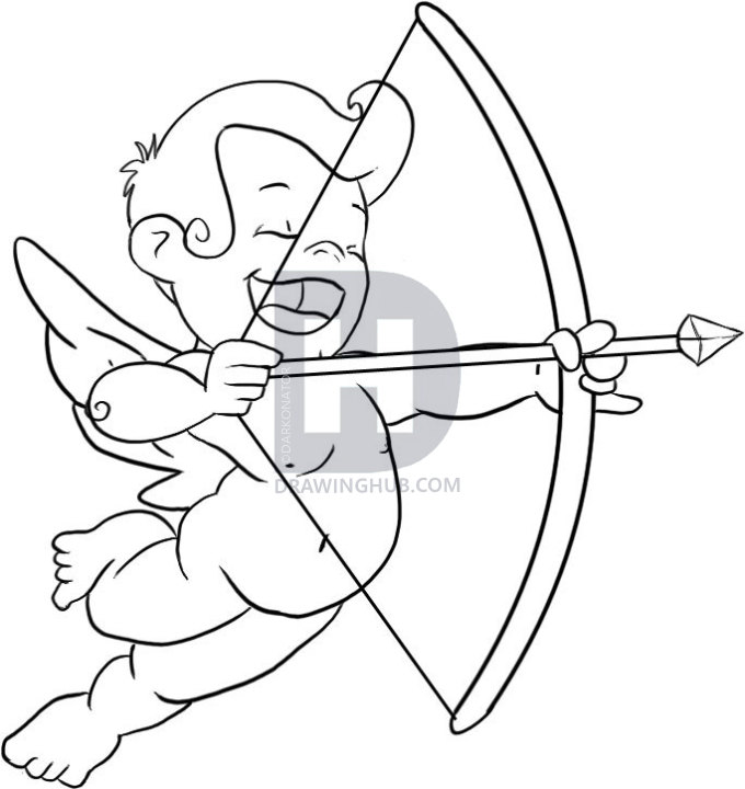 680x720 How To Draw Cupid, Step By Step, Drawing Guide, By Darkonator - Easy Cupid Sketch