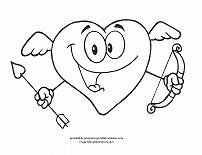 202x155 Valentines Day Coloring Pages - Easy Cupid Sketch