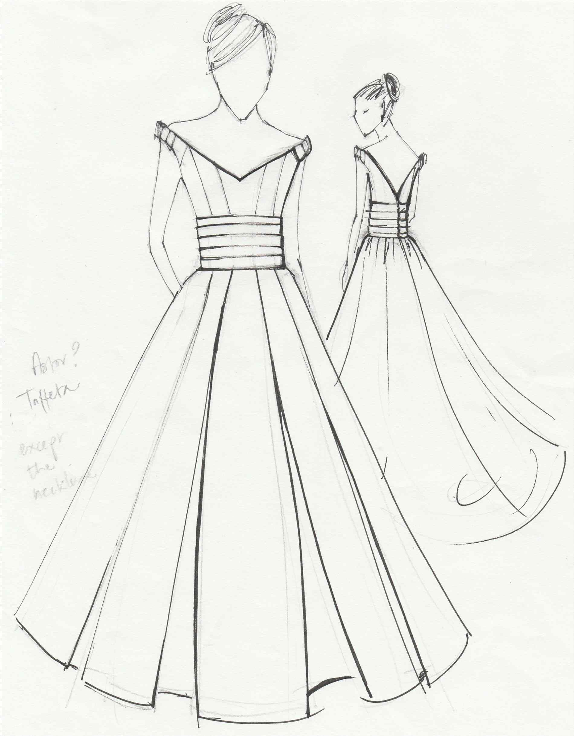 Newest For Fashion Sketches Simple Dress Design Drawing | Art Gallery