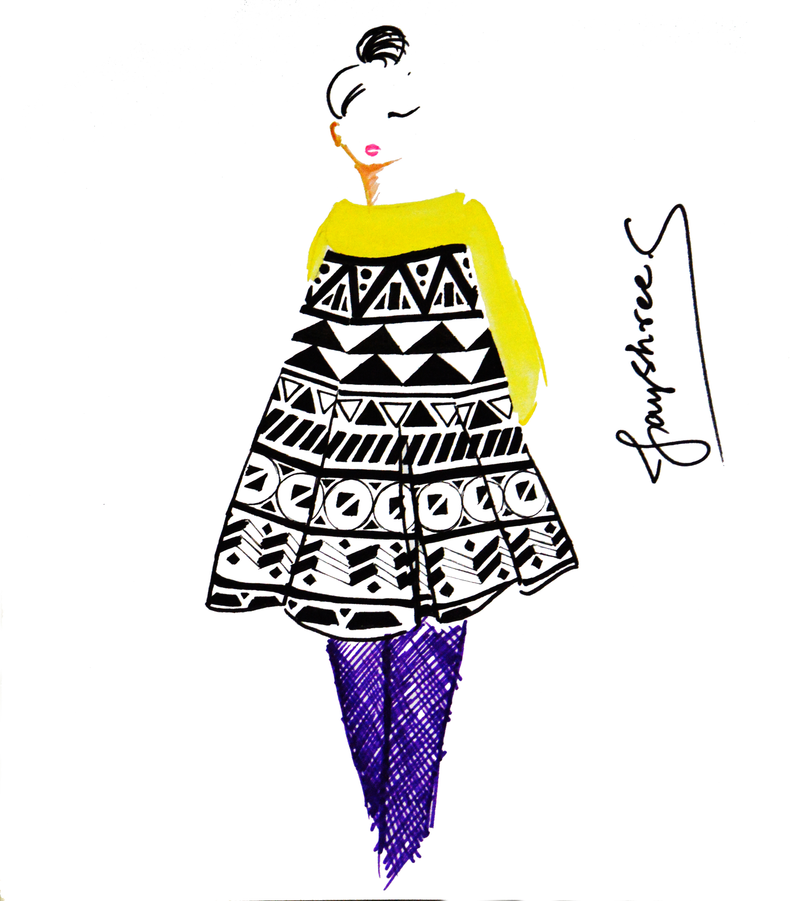 2672x3040 Doodle Prints - Easy Fashion Sketches