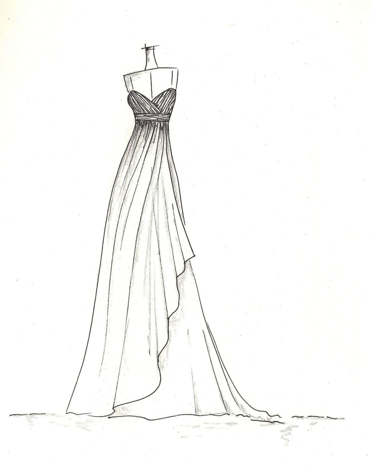 dress sketch fashion