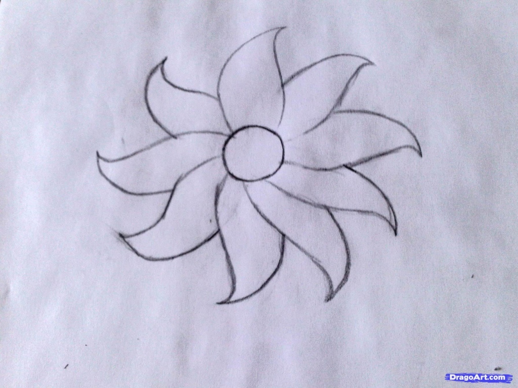 1024x768 Flowers Drawing Ideas Awesome Easy Flower Drawing Ideas Drawing - Easy Flower Sketches