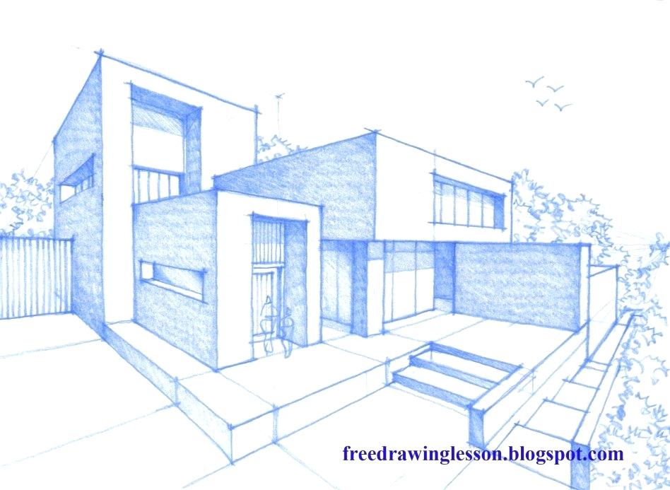 948x693 Drawings Of A House Drawing Of A House Modern House Drawings Easy - Easy House Sketch