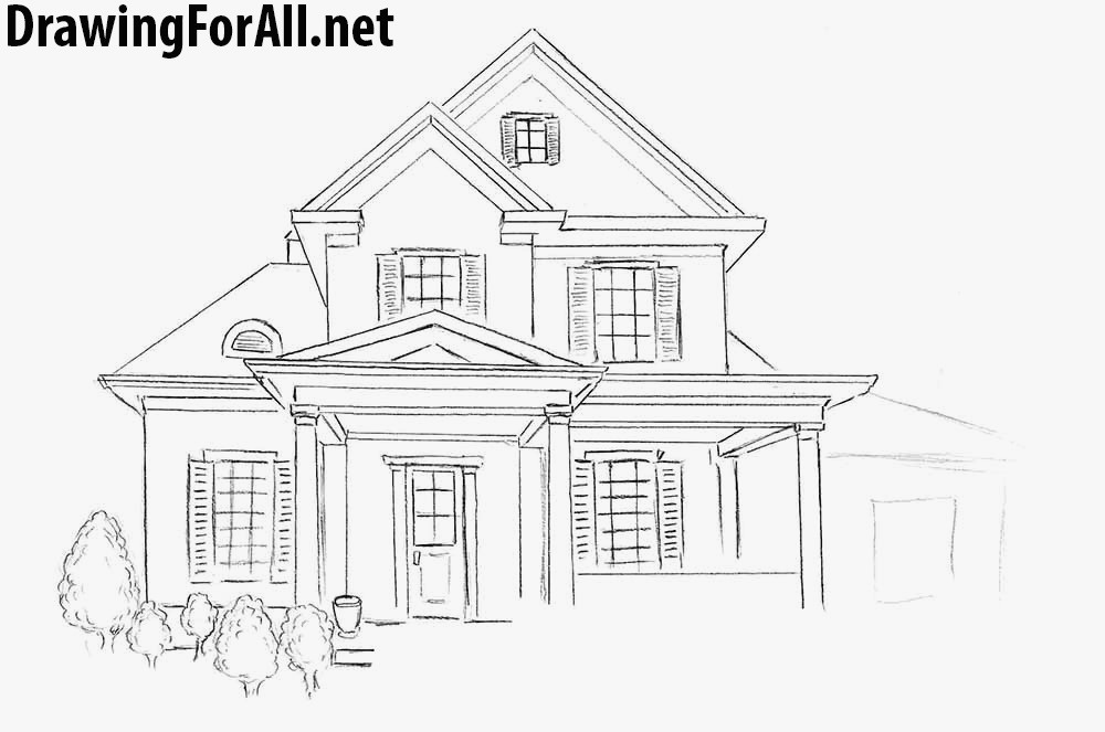 dream house sketch easy simple modern house drawing