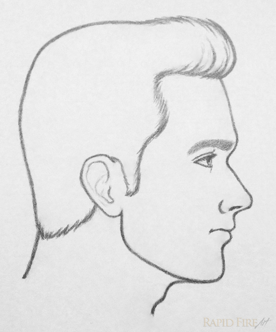 551x664 How To Draw A Face From The Side 10 Steps Rapidfireart - Easy Human Sketches