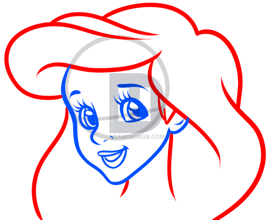 905x720 How To Draw Ariel Easy, The Little Mermaid, Step By Step, Drawing - Easy Mermaid Sketch