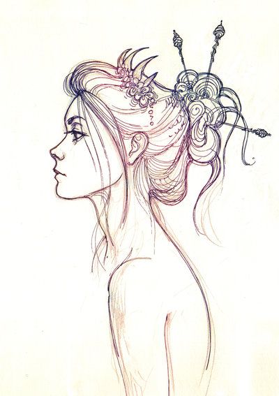 400x567 Pin By Dana Beers On Mermaids Mermaid, - Easy Mermaid Sketch