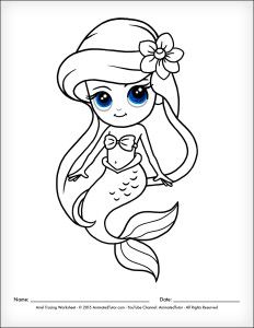 232x300 How To Draw A Mermaid Ariel The Little Mermaid - Easy Mermaid Sketch