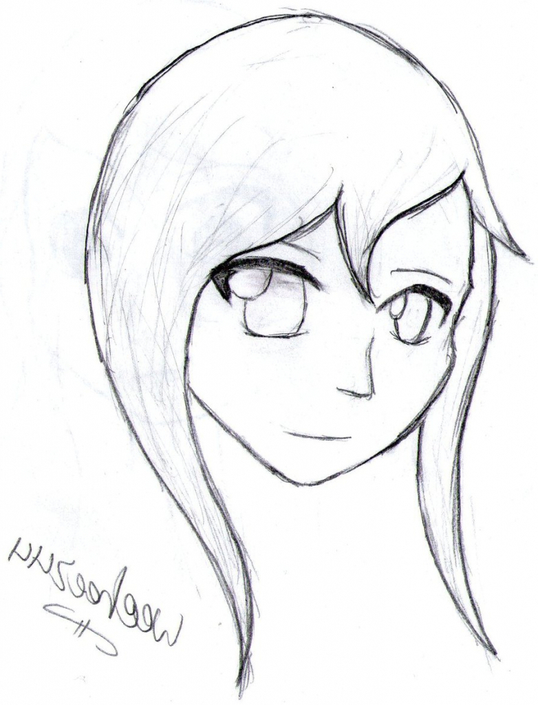 782x1024 Simple Sketch Of Girl Face Simple Sketch Of A Girl Face Face - Easy Pictures To Sketch