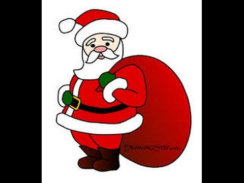 480x360 Easy Kids Drawing Lessons How To Draw Santa Claus ( Christmas - Easy Santa Sketch