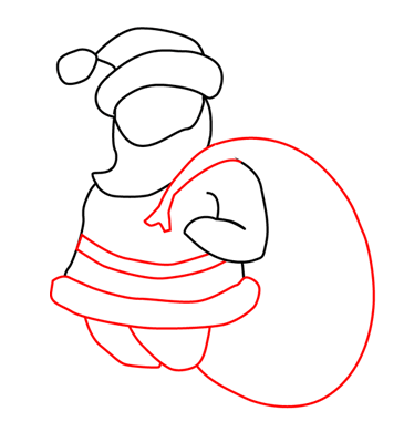 365x399 Cartoon Santa Claus Drawing - Easy Santa Sketch