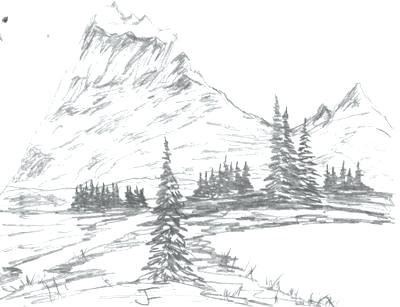 400x307 Landscape Sketches Easy Scenery Drawing Easy Flyingangels.club - Easy Scenery Sketch