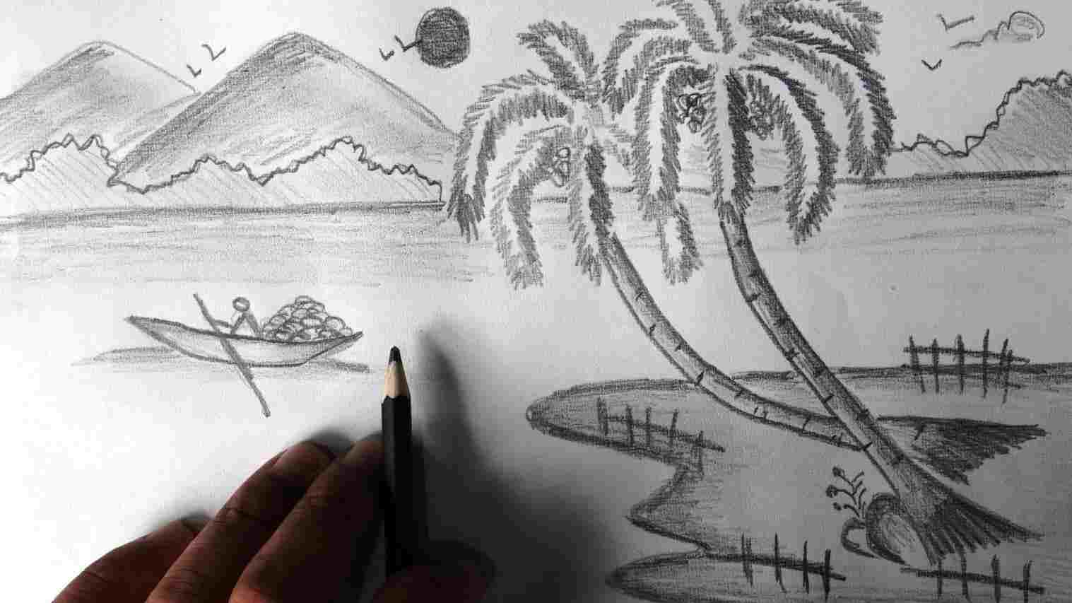 1517x853 Easy Scenery Images For Drawing Spladdle - Easy Scenery Sketch