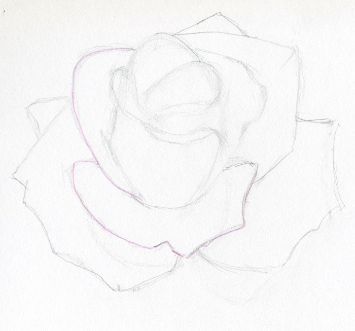 700x653 Draw A Rose Quickly, Simply And Easily - Easy Sketch Of A Flower