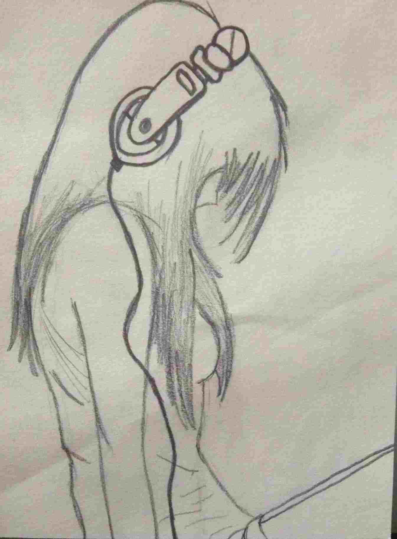 1345x1826 Easy Sketch Drawing Of A Girl Chapeau Design - Easy Sketch Of A Girl