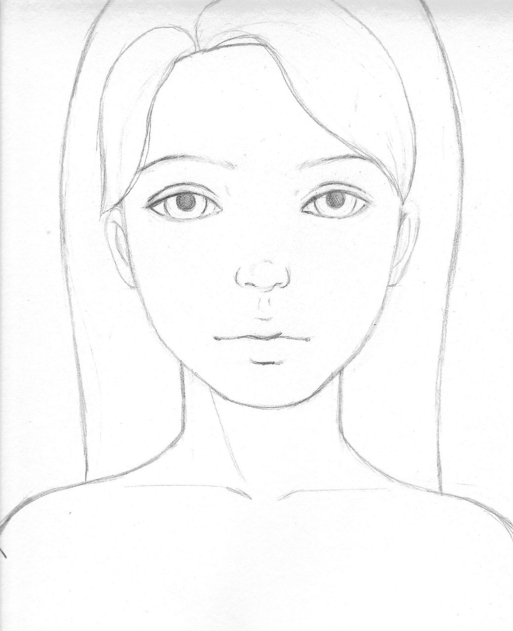1038x1276 Easy Sketch Of Girl Face Easy Drawing Of A Girl Simple Face Sketch - Easy Sketch Of A Girl