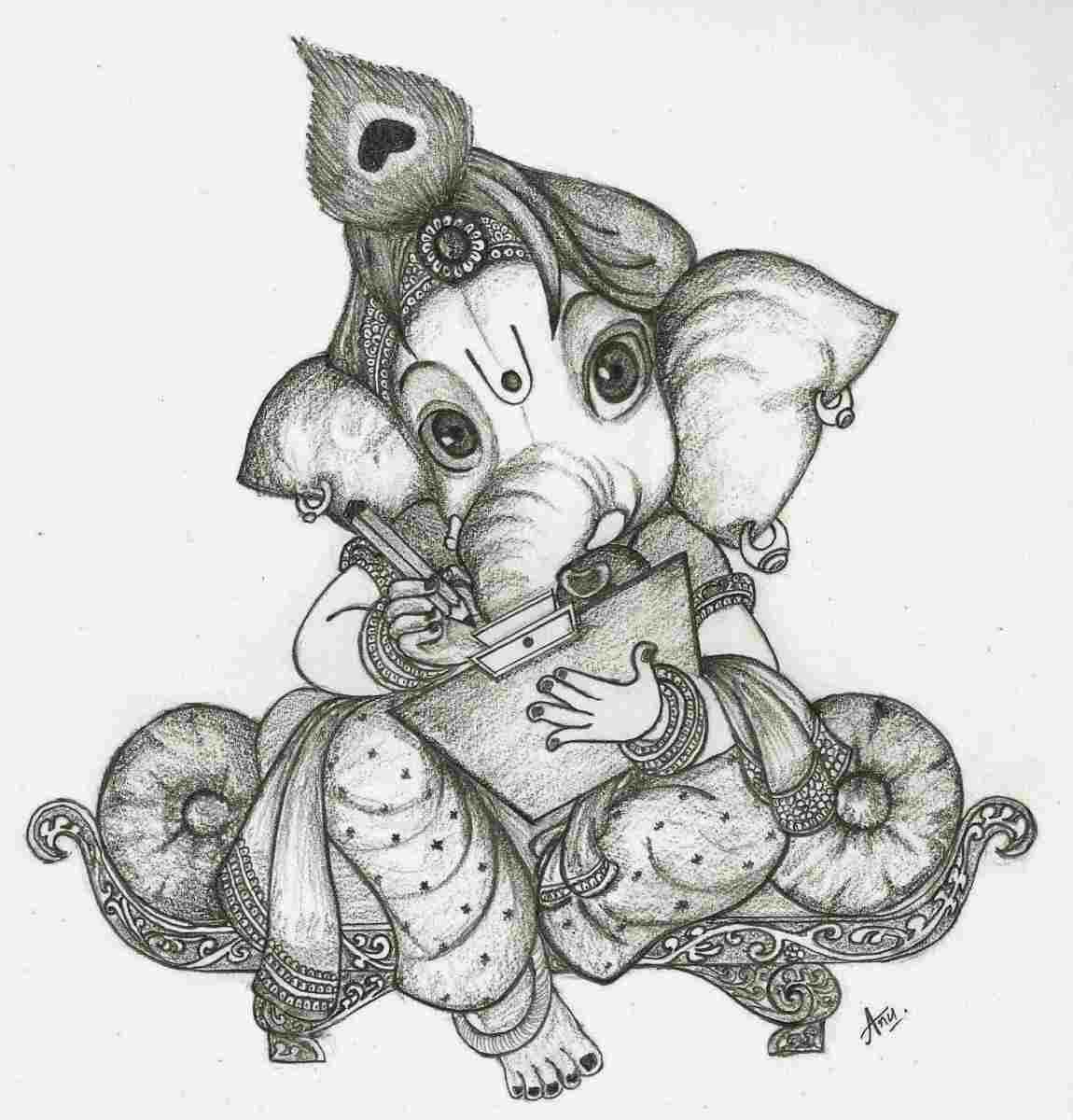 Easy Sketch Of Ganesha at PaintingValley.com | Explore collection of ...