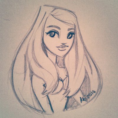 400x400 Girl Sketch By Kinkei - Easy Sketch Of Girls