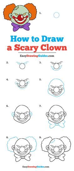 236x543 How To Draw A Scary Clown - Easy Sketch Tutorials