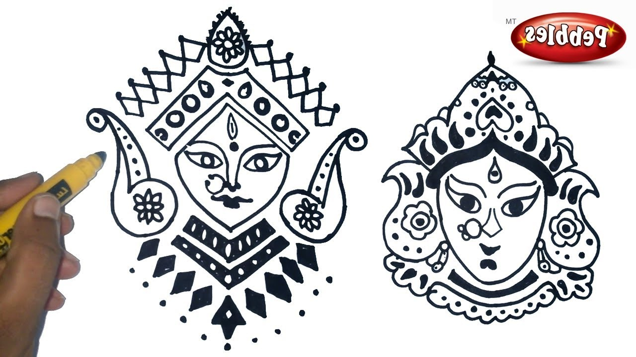 Easy Drawing Of Durga Maa