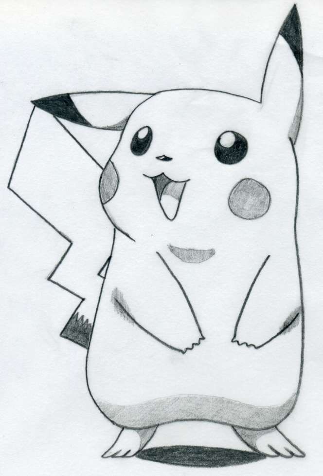 664x977 Easy Pictures To Draw How To Draw Pikachu Anime - Easy Sketches To Draw