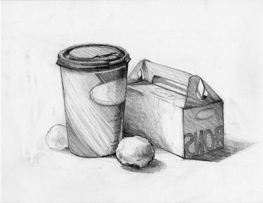 easy beginner still life drawing