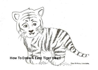 400x285 How To Draw A Easy Tiger Head Easy Tiger Sketch Templates - Easy Tiger Sketch