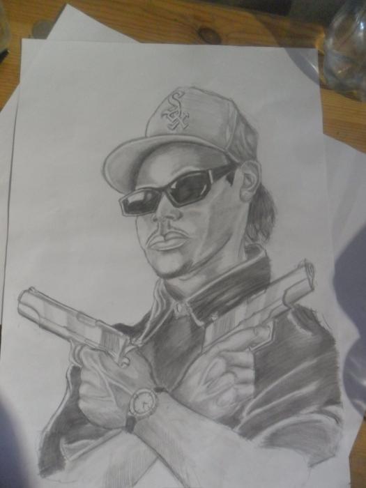 525x700 Portrait Of Eazy E By Marusic On Stars Portraits - Eazy E Sketch