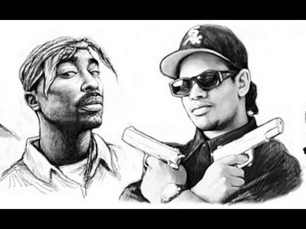 1024x768 Eazy E Amp 2pac - Eazy E Sketch