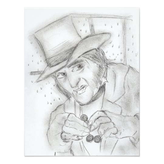 540x540 Ebenezer Scrooge Party Invite - Ebenezer Scrooge Sketch