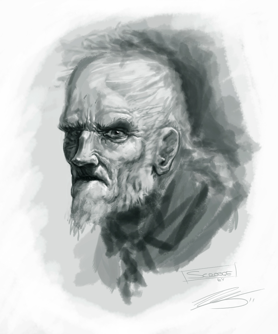 900x1080 Deisign Bah, Humbug! Ebenezer Scrooge Portrait - Ebenezer Scrooge Sketch