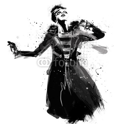 400x400 Fashion Sketch Drawing Girl Europa Poster Economy Posters - Economy Sketch