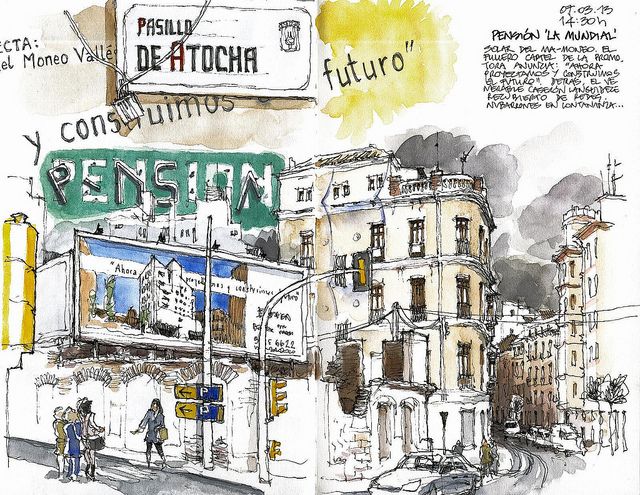 640x495 Pasillo De Atocha Sketches, Sketchbooks And Urban Sketchers - Ecta Sketch