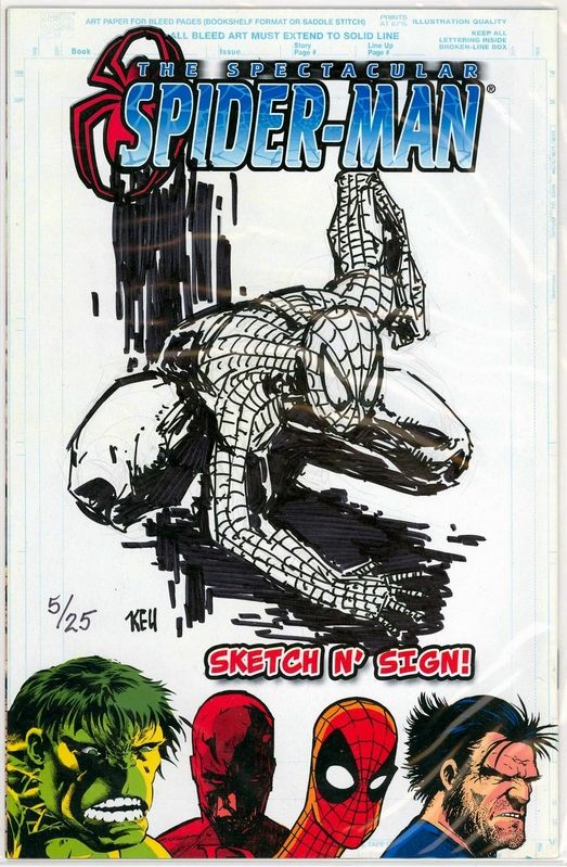 523x799 Spectacular Spider Man 1 Jay Company Originals Sketch N Sign - Ecta Sketch