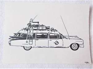 300x225 A4 Art Marker Pen Sketch Drawing Ecto 1 Car Vehicle From - Ecto Sketch