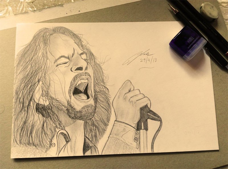 800x593 Pencil Sketch Of Eddie Vedder - Eddie Vedder Sketch