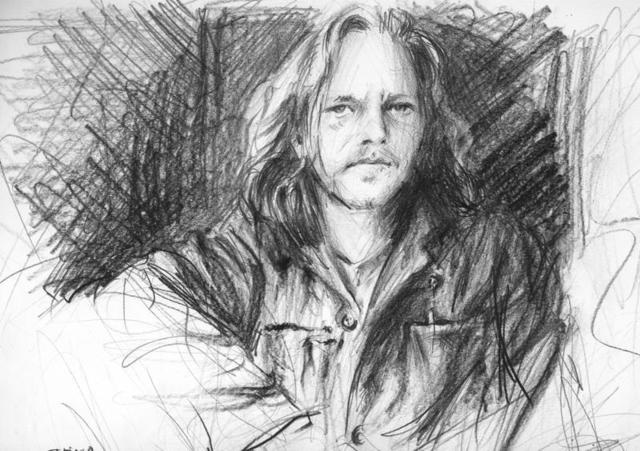 640x451 Santiago Londono Artwork Eddie Vedder Original Drawing Pencil - Eddie Vedder Sketch