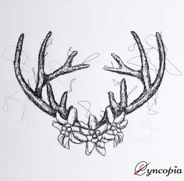 600x591 Deer Scribble Cyncopia Shop English - Edelweiss Sketch