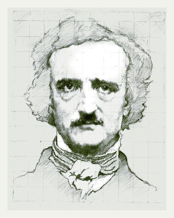 600x749 Edgar Allan Poe By Silentjustice - Edgar Allan Poe Sketch