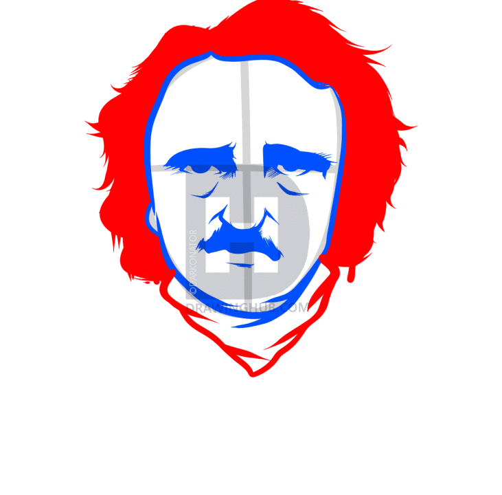 731x720 How To Draw Edgar Allan Poe, Step By Step, Drawing Guide, By - Edgar Allan Poe Sketch