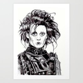 264x264 Edward Scissorhands Art Prints Society6 - Edward Scissorhands Sketch