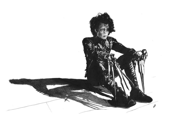 770x531 Edward Scissorhands Pencil Drawing Drawing By Adam Hartley - Edward Scissorhands Sketch