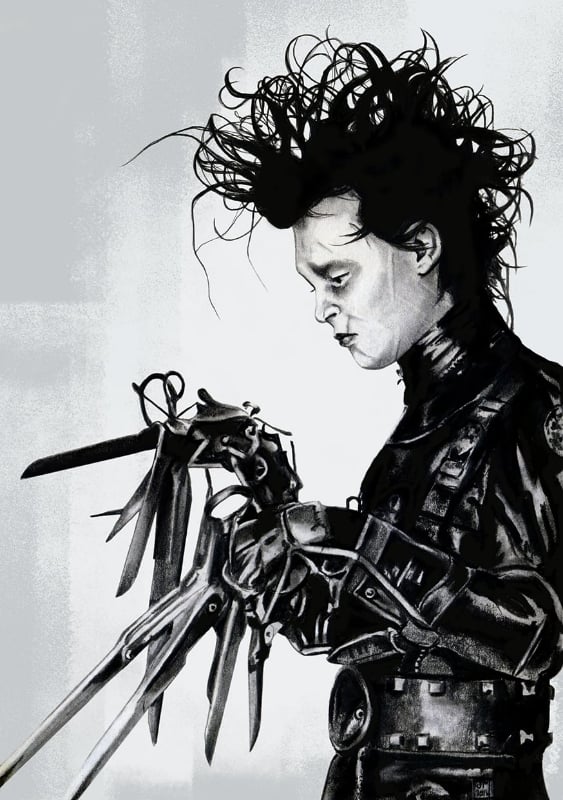 563x800 Edward Scissorhands Jane Moore Art - Edward Scissorhands Sketch