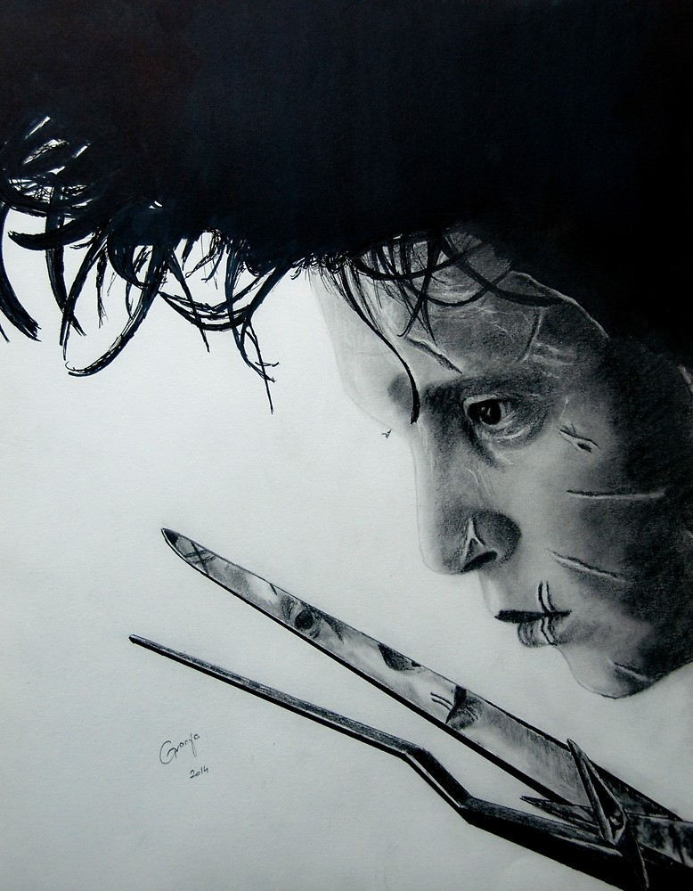 778x1000 Johnny Depp As Edward Scissorhands By G Art Redbubble - Edward Scissorhands Sketch