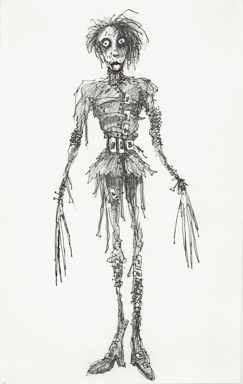 500x791 Edward Scissorhands Tim Burton [Pen, Ink And Pencil.1990] Art - Edward Scissorhands Sketch