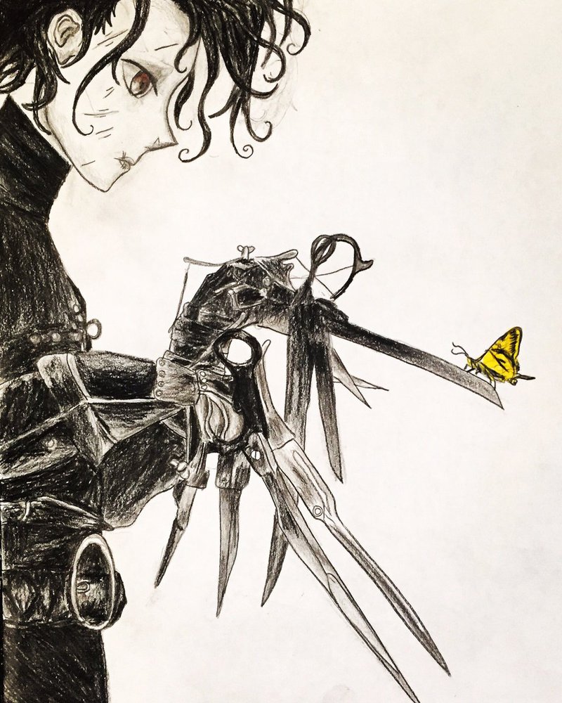 800x1000 Edward Scissorhands Anime Drawing By Kongzilla2010 - Edward Scissorhands Sketch